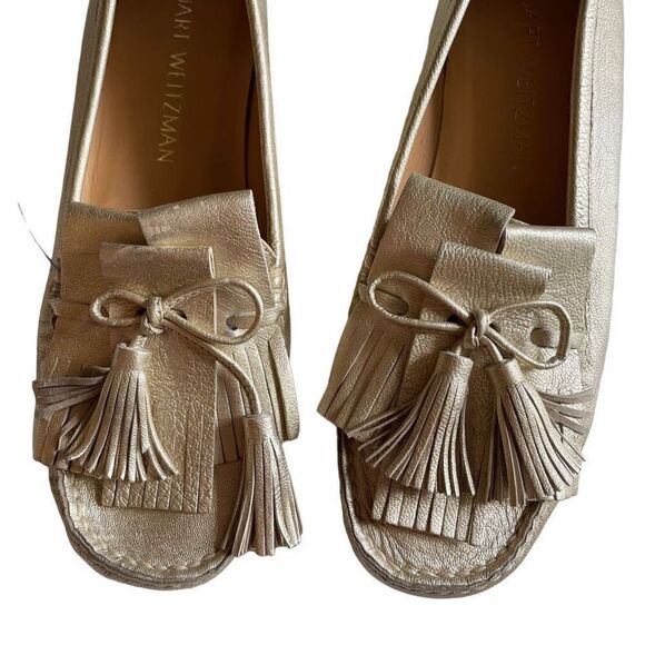 STUART WEITZMAN | gold leather tassel loafers 6 - Picture 4 of 16